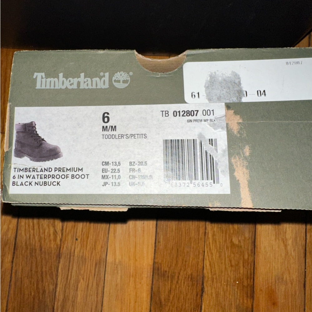 Black Timberlands Size 6c Worn 1x